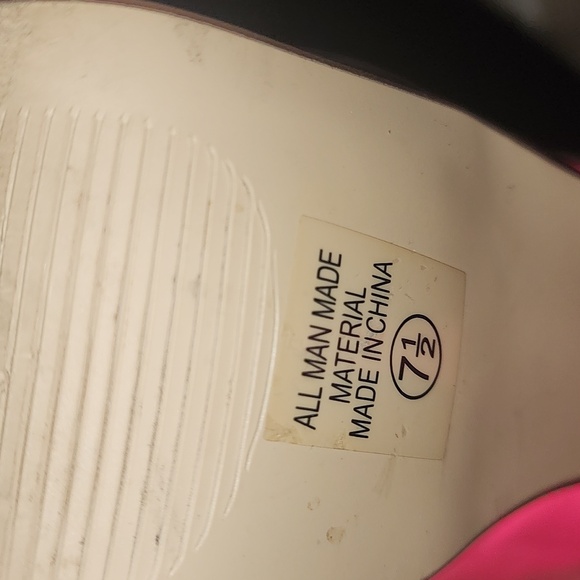 Super Cute Sexy Bright Neon Pink Heels Size 7.5 - Picture 5 of 6